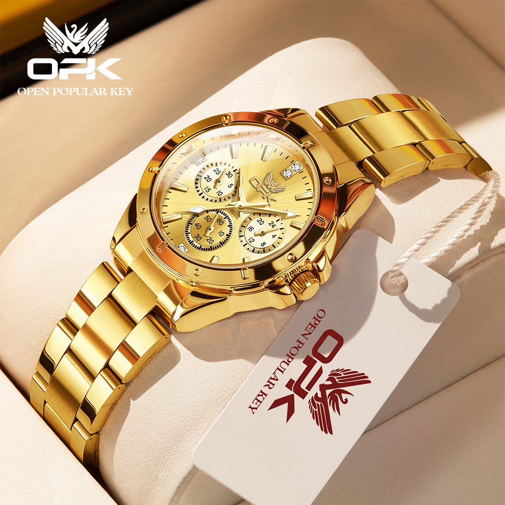 Waterproof Diving Watch - OPK 6001 Wristwatch for Women Fashion