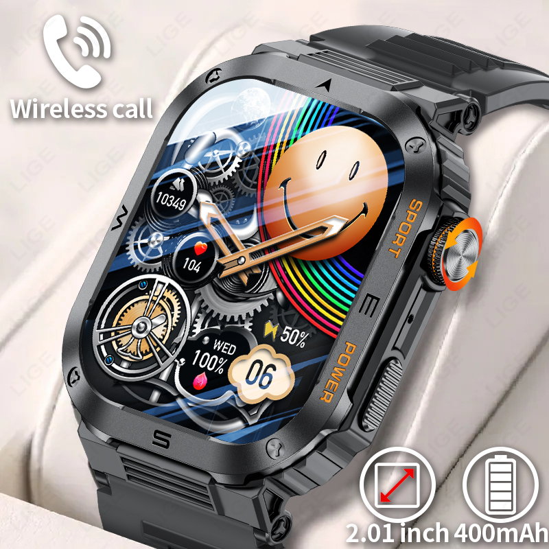 Smartwatch Iphone Watch For Men - Military Smart Watch for Men with