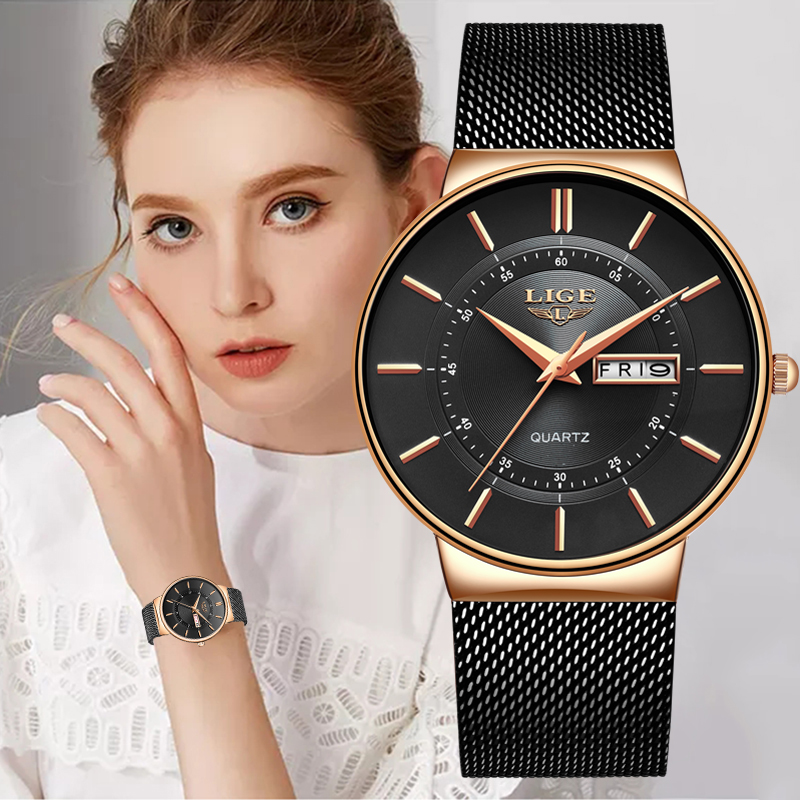 Waterproof Diving Watch - LIGE Women Watches Luxury Brand Ultra-thin