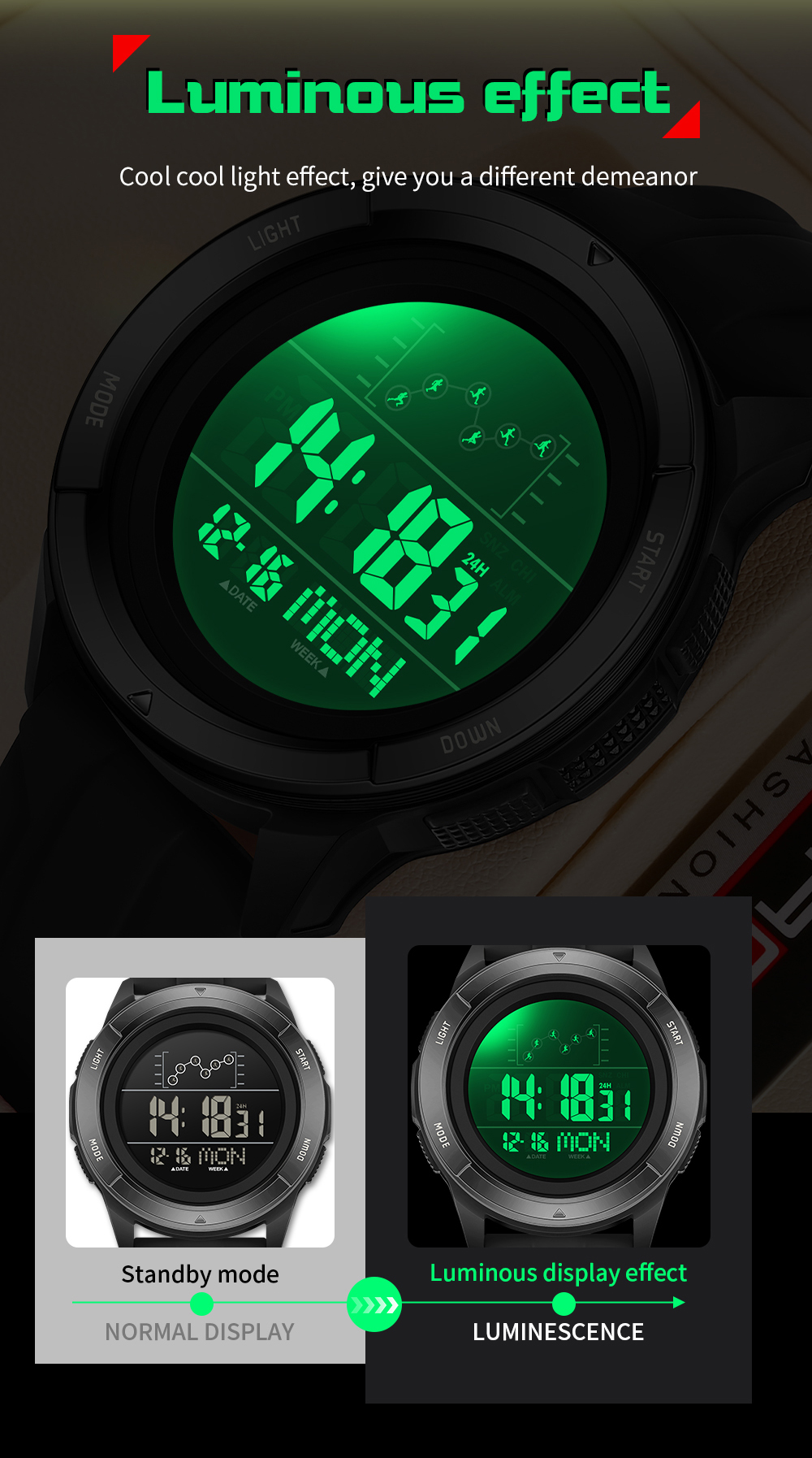 SANDA 2198 Timing Men's Electr - Tide Watch Surf บทวิจารณ์และราคา