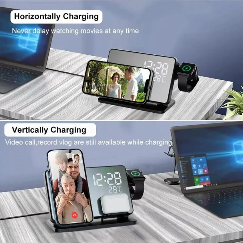 Wireless Charger Alarm Clock S - Smartwatch Watches For Iphone บทวิจารณ์และราคา