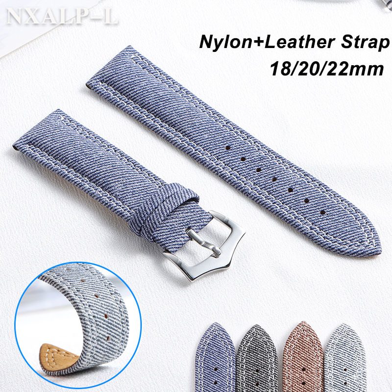 Denim Canvas Nylon Watch Strap - Seiko Watches Smartwatch บทวิจารณ์และราคา