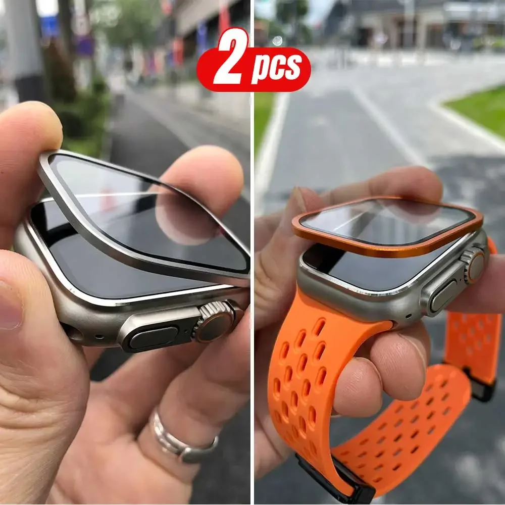 2PCS Titanium Metal Frame for  - Smartwatch Apple Watches For Men บทวิจารณ์และราคา