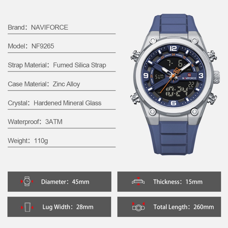 NAVIFORCE New Man's Watch Cale - Tide Watch Surf บทวิจารณ์และราคา