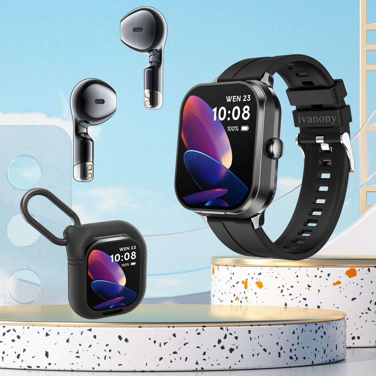 Smart Watch Earphones 2 in 1 b - Smartwatch Noise Watches For Men บทวิจารณ์และราคา