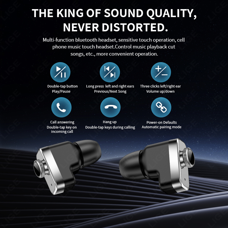 LIGE TWS Earbuds Bluetooth Hea - Smartwatch Noise Watches For Men บทวิจารณ์และราคา