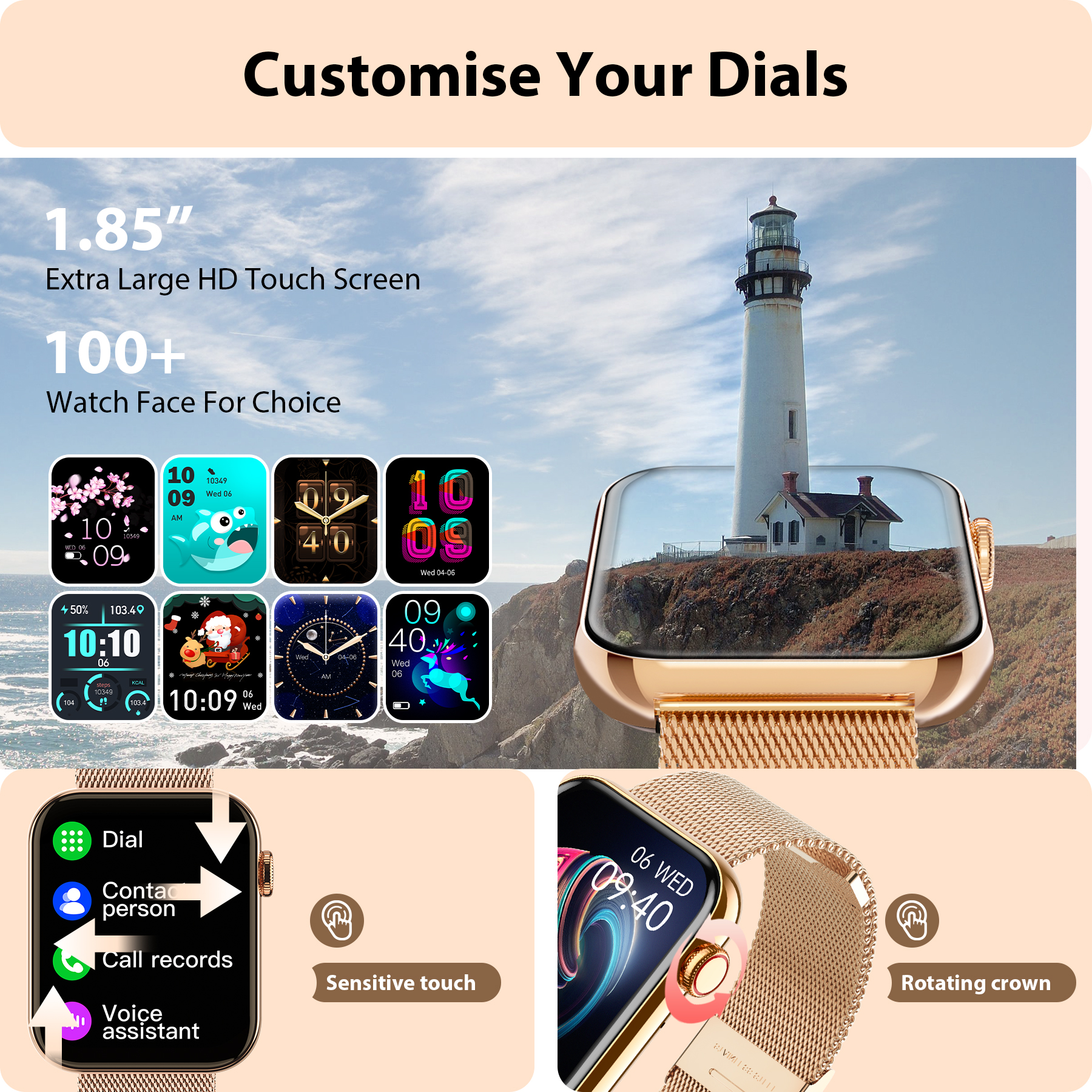 Smart Watch for Women/Men (Ans - Smartwatch Iphone Watch For Men บทวิจารณ์และราคา