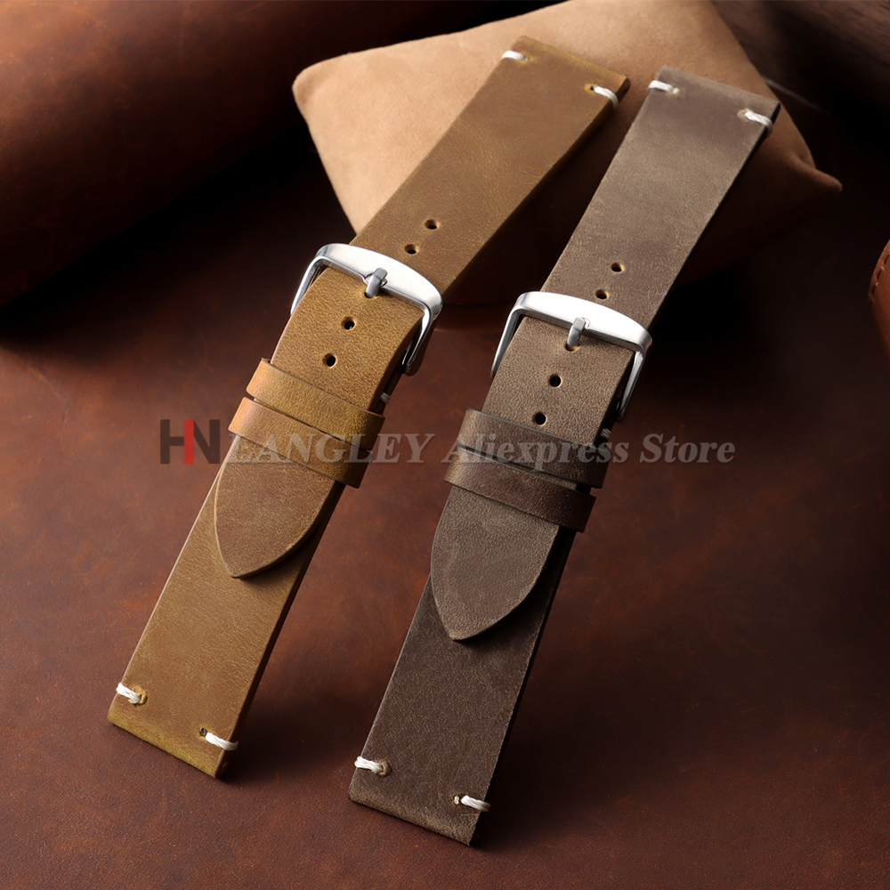 Vintage Oil Wax Cowhide Watch  - Seiko Watches Smartwatch บทวิจารณ์และราคา