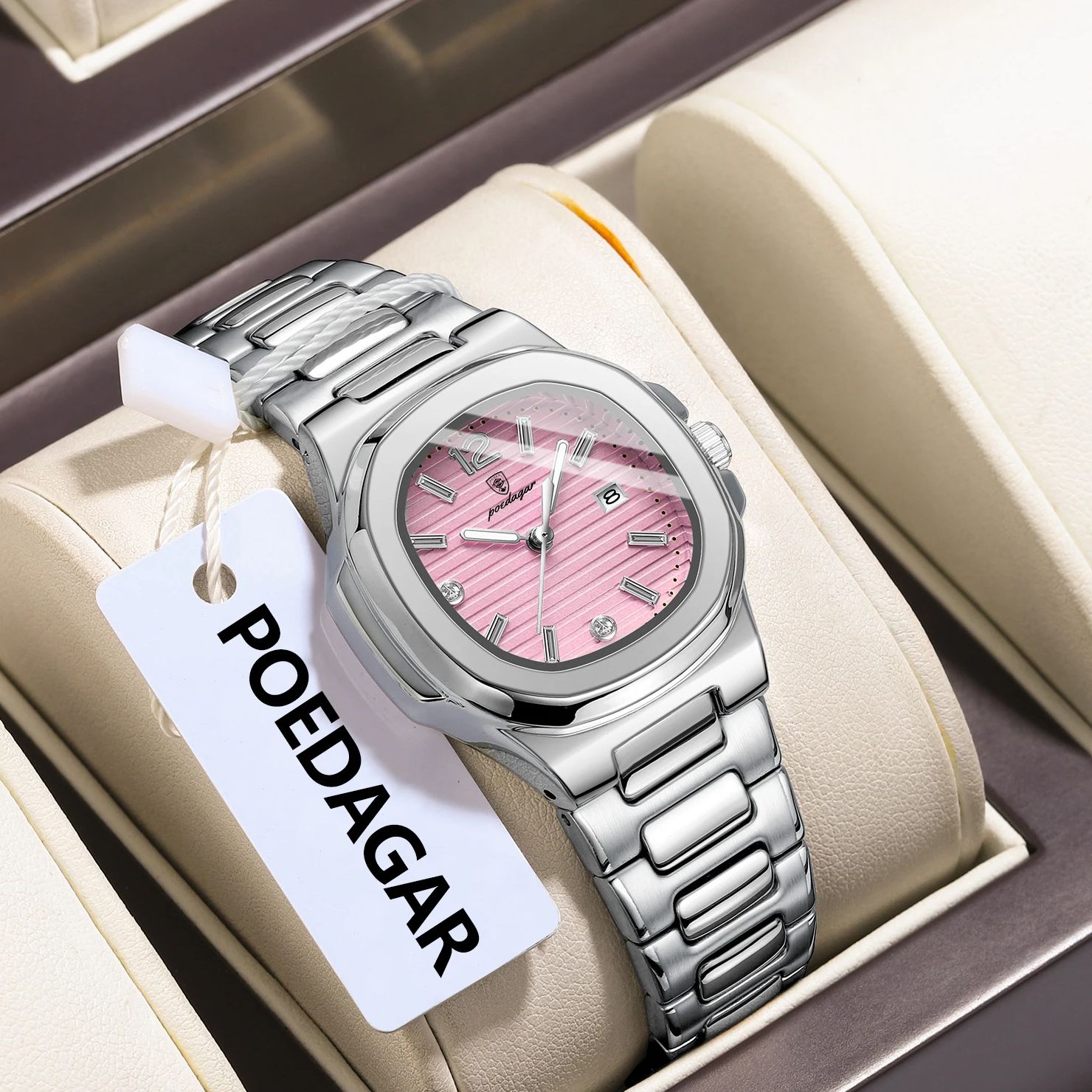 POEDAGAR Square Fashion Woman  - Waterproof Diving Watch บทวิจารณ์และราคา