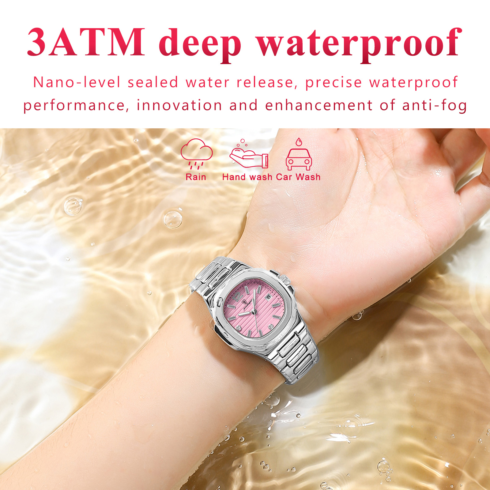 POEDAGAR Square Fashion Woman  - Waterproof Diving Watch บทวิจารณ์และราคา