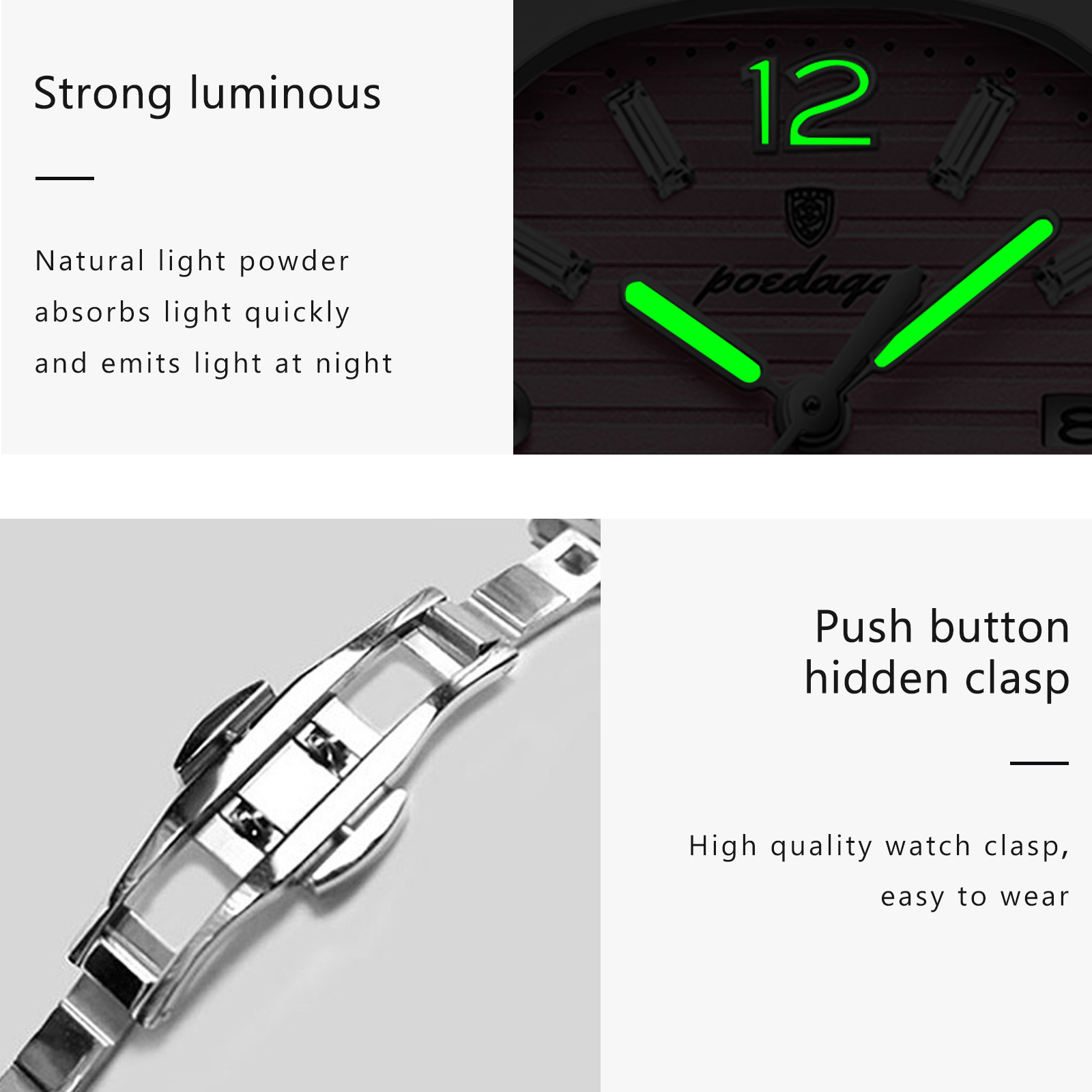 POEDAGAR Square Fashion Woman  - Waterproof Diving Watch บทวิจารณ์และราคา