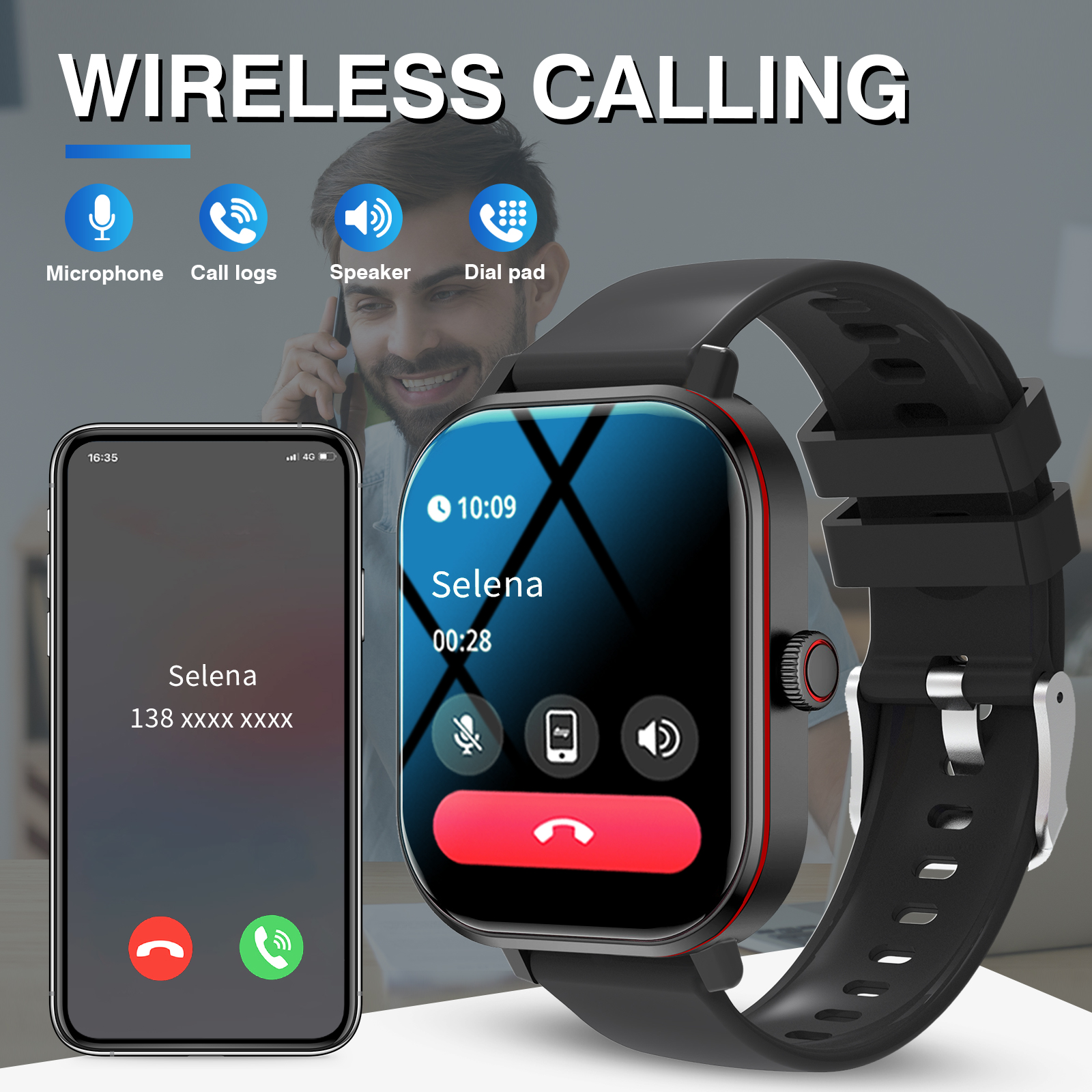 Smart Watch, Wireless Call/Dia - Smartwatch Iphone Watch For Men บทวิจารณ์และราคา