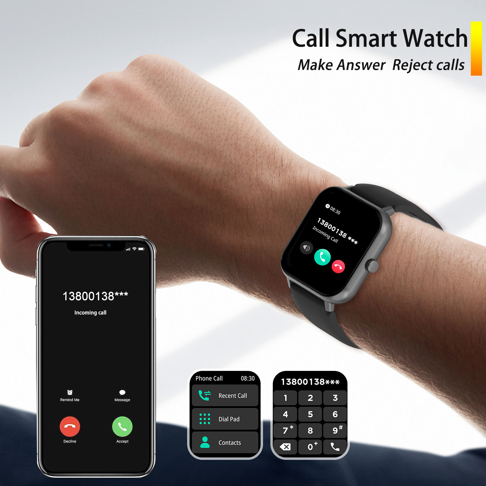 1.44inch Smart watch, wireless - Smartwatch Iphone Watch For Men บทวิจารณ์และราคา