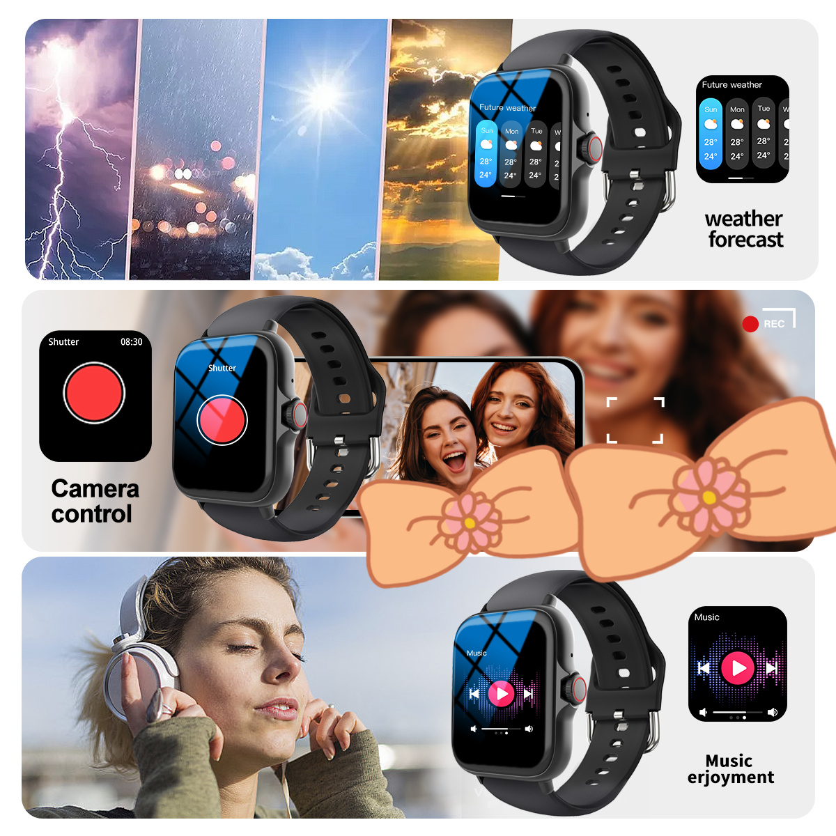 Smartwatch Sports Music Contro - Smartwatch Iphone Watch For Men บทวิจารณ์และราคา