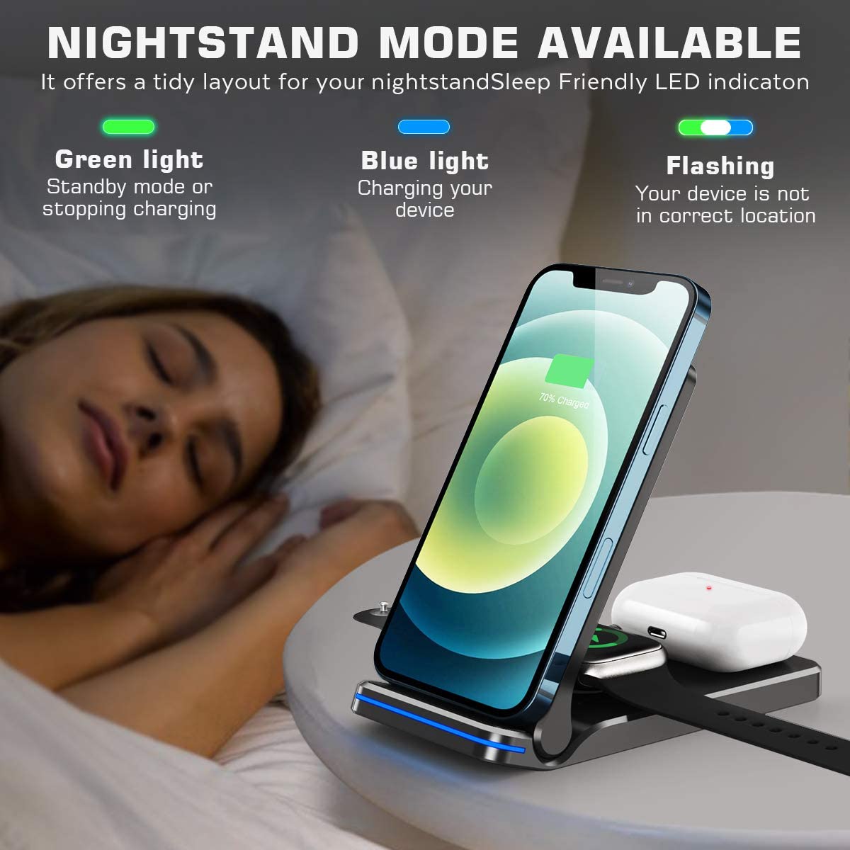 3in1 QI Foldable Wireless Char - Watch Watch Xs บทวิจารณ์และราคา