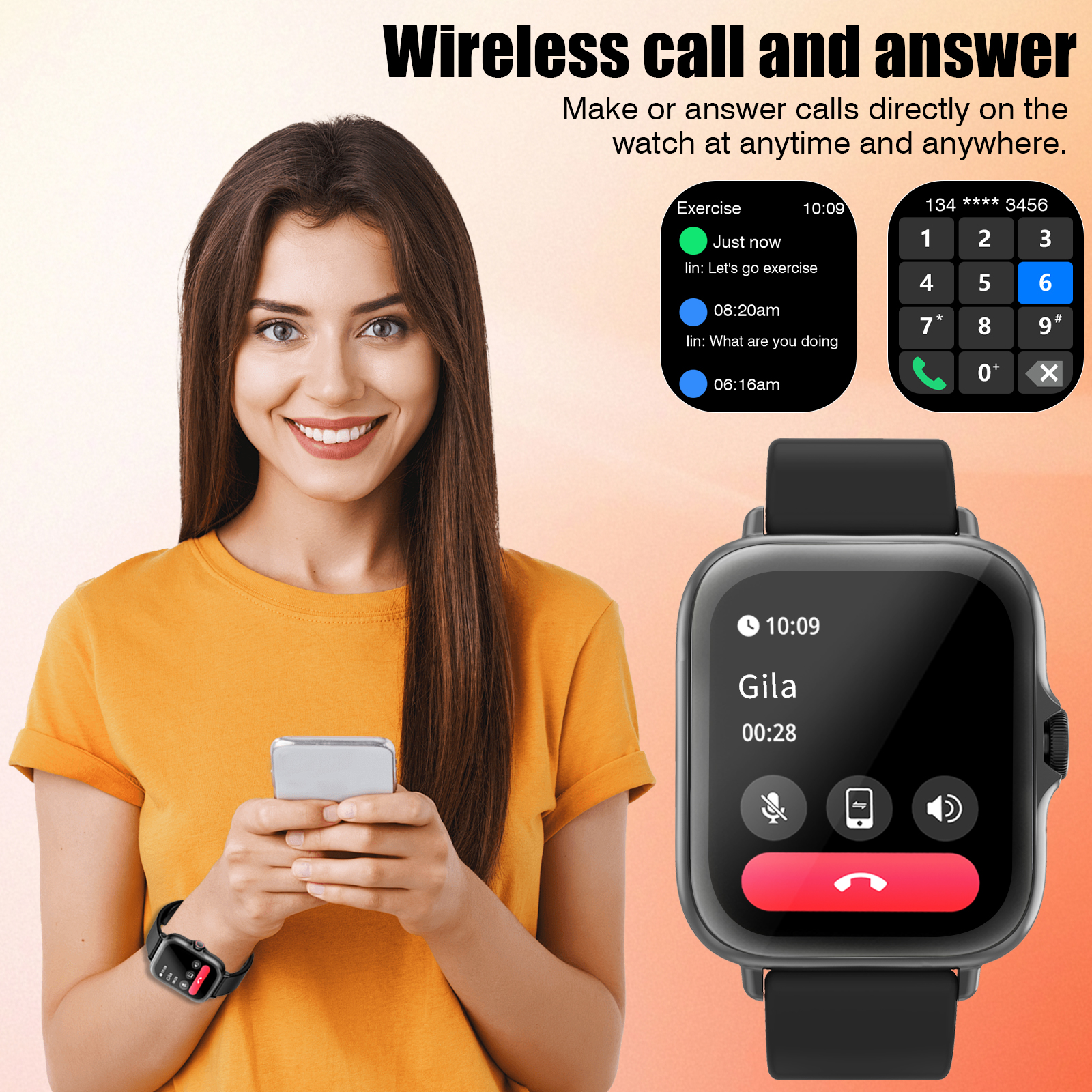 Smart Watch, Wireless Call/Dia - Smartwatch Iphone Watch For Men บทวิจารณ์และราคา