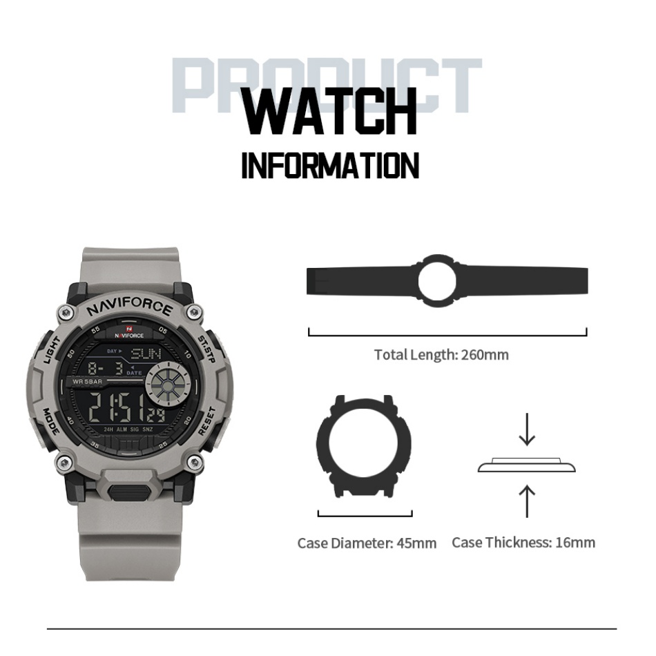 New NAVIFORCE Men's 5ATM Water - Tide Watch Surf บทวิจารณ์และราคา