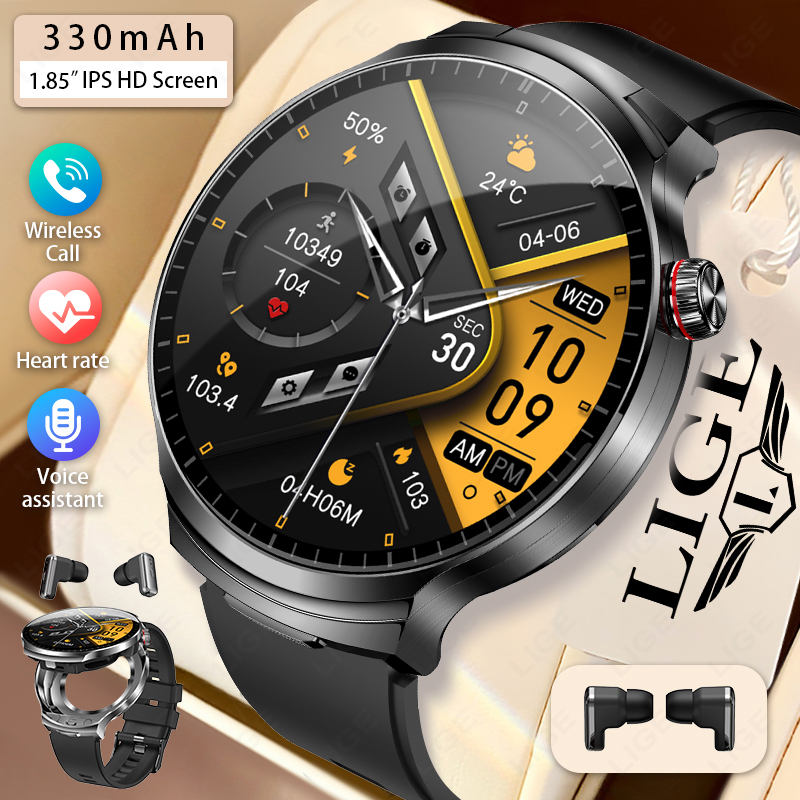 LIGE 2026 New TWS 2 in 1 Heads - Smartwatch Noise Watches For Men บทวิจารณ์และราคา