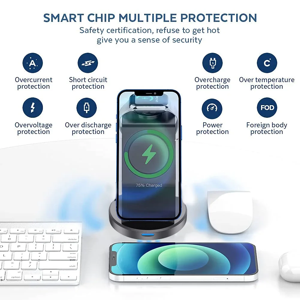 3 In 1 Magnetic Wireless Charg - Smartwatch Watches For Iphone บทวิจารณ์และราคา