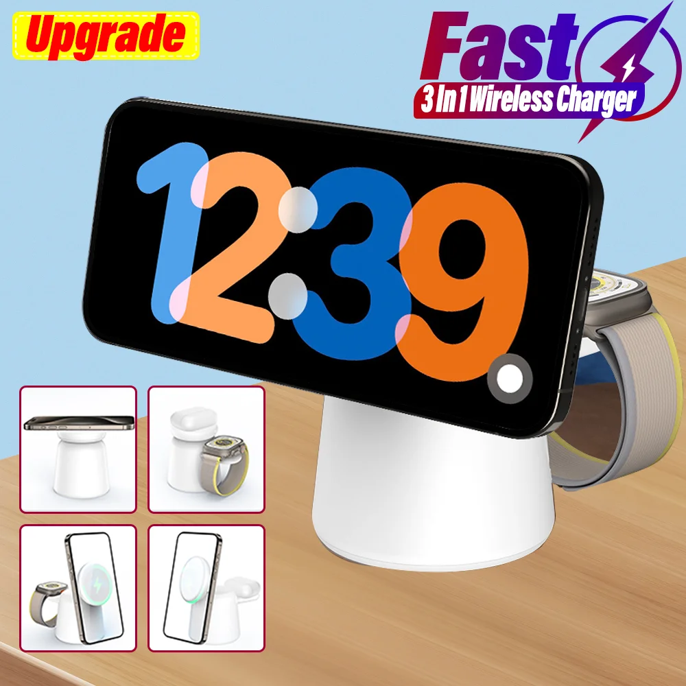 3 in 1 Magnetic Wireless Charg - Smartwatch Watches For Iphone บทวิจารณ์และราคา