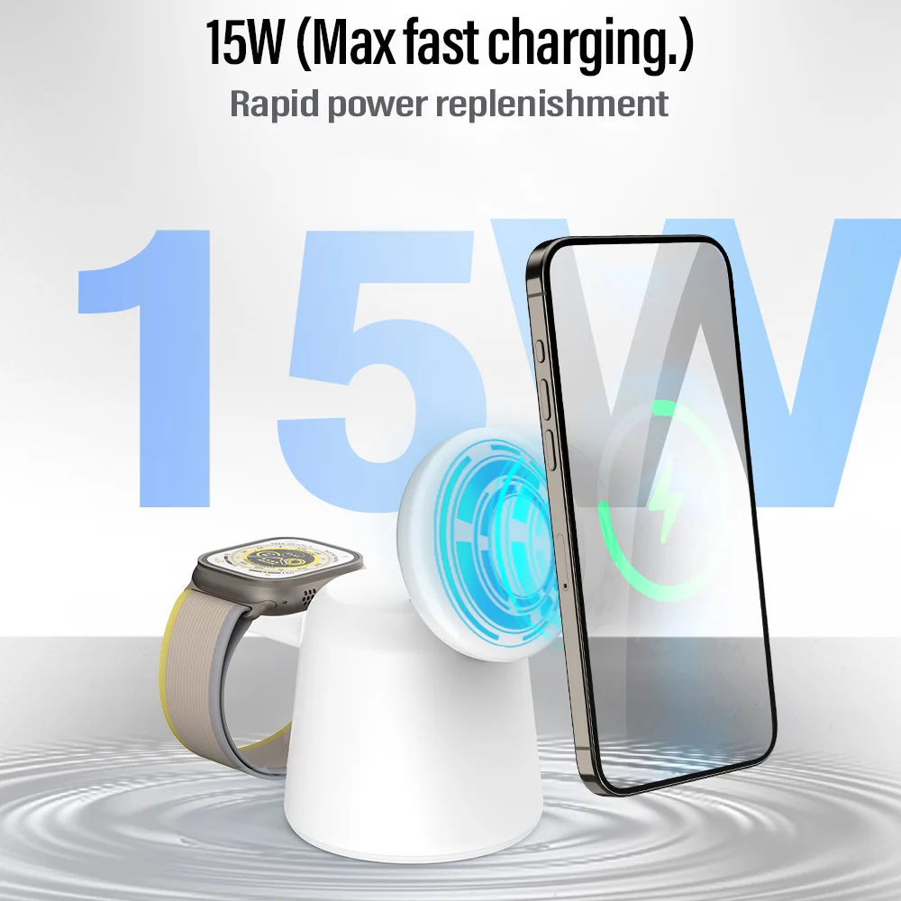 3 in 1 Magnetic Wireless Charg - Smartwatch Watches For Iphone บทวิจารณ์และราคา
