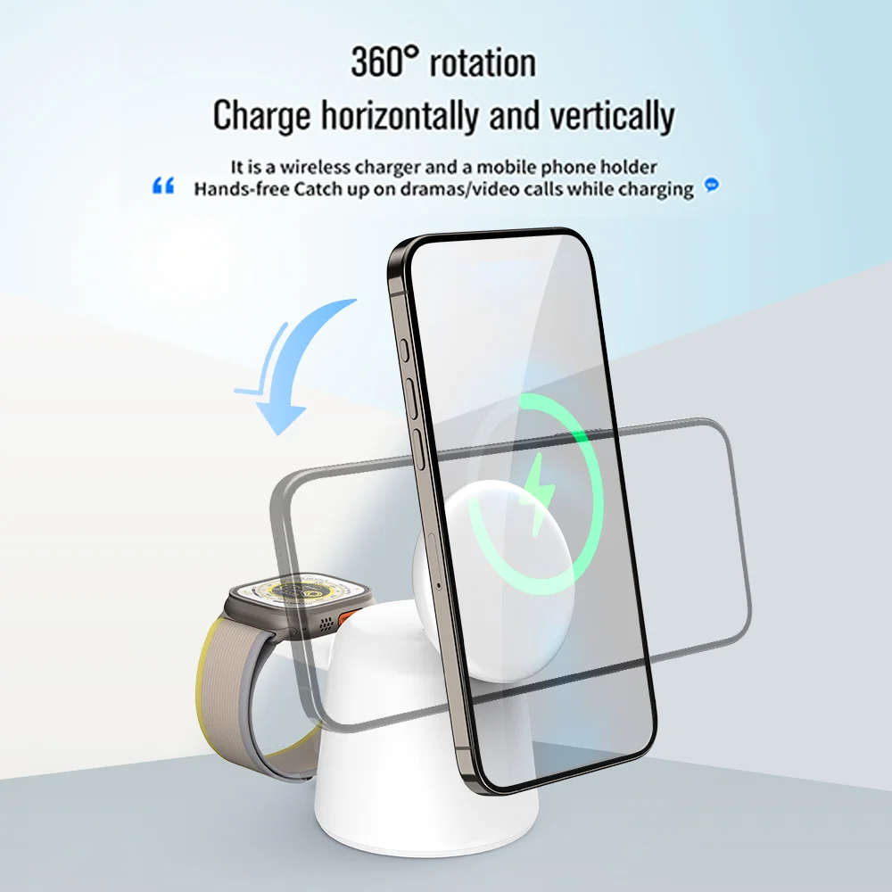 3 in 1 Magnetic Wireless Charg - Smartwatch Watches For Iphone บทวิจารณ์และราคา