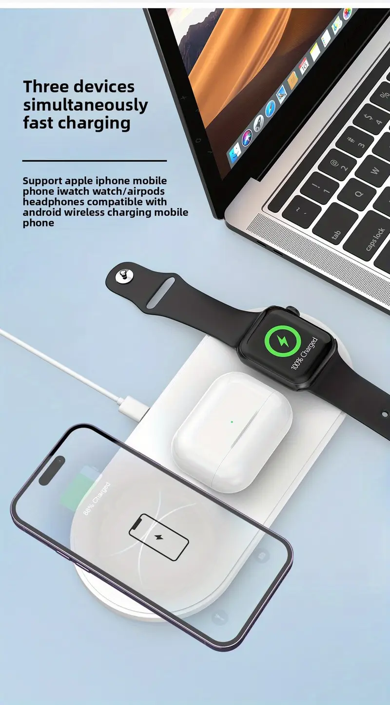 3 In 1 Dual Wireless Charger 4 - Watch Watch Xs บทวิจารณ์และราคา