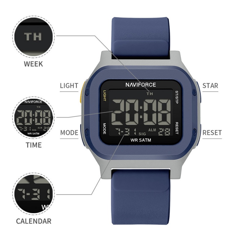 NAVIFORCE NF7137 Sport Waterpr - Tide Watch Surf บทวิจารณ์และราคา