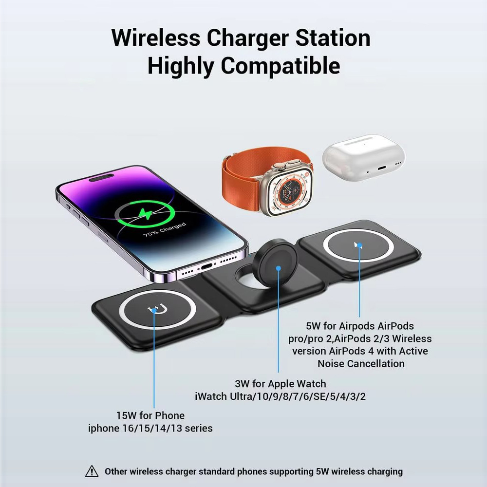 3-in-1 Magnetic Folding Wirele - Smartwatch Watches For Iphone บทวิจารณ์และราคา