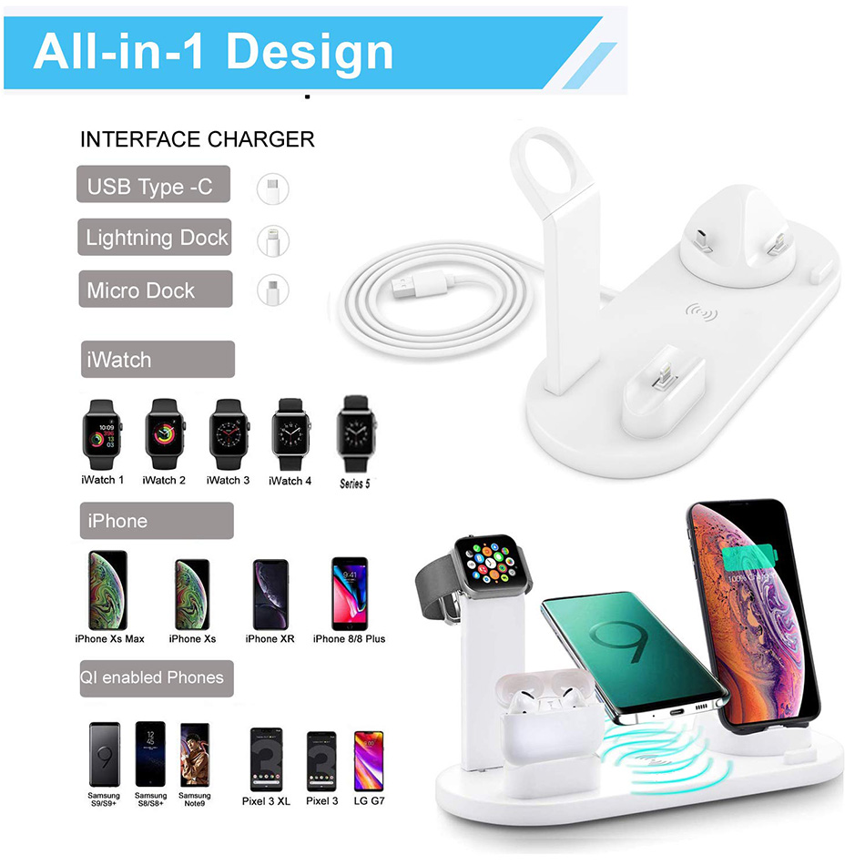 7 in 1 Wireless Charger Stand  - Smartwatch Watches For Iphone บทวิจารณ์และราคา