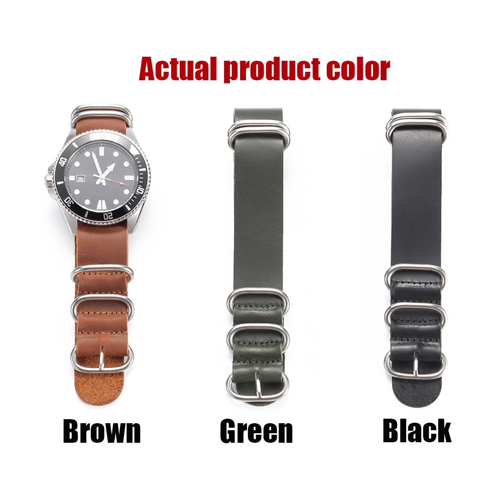 Vintage Genuine Leather Watch  - Nato Strap Nylon บทวิจารณ์และราคา