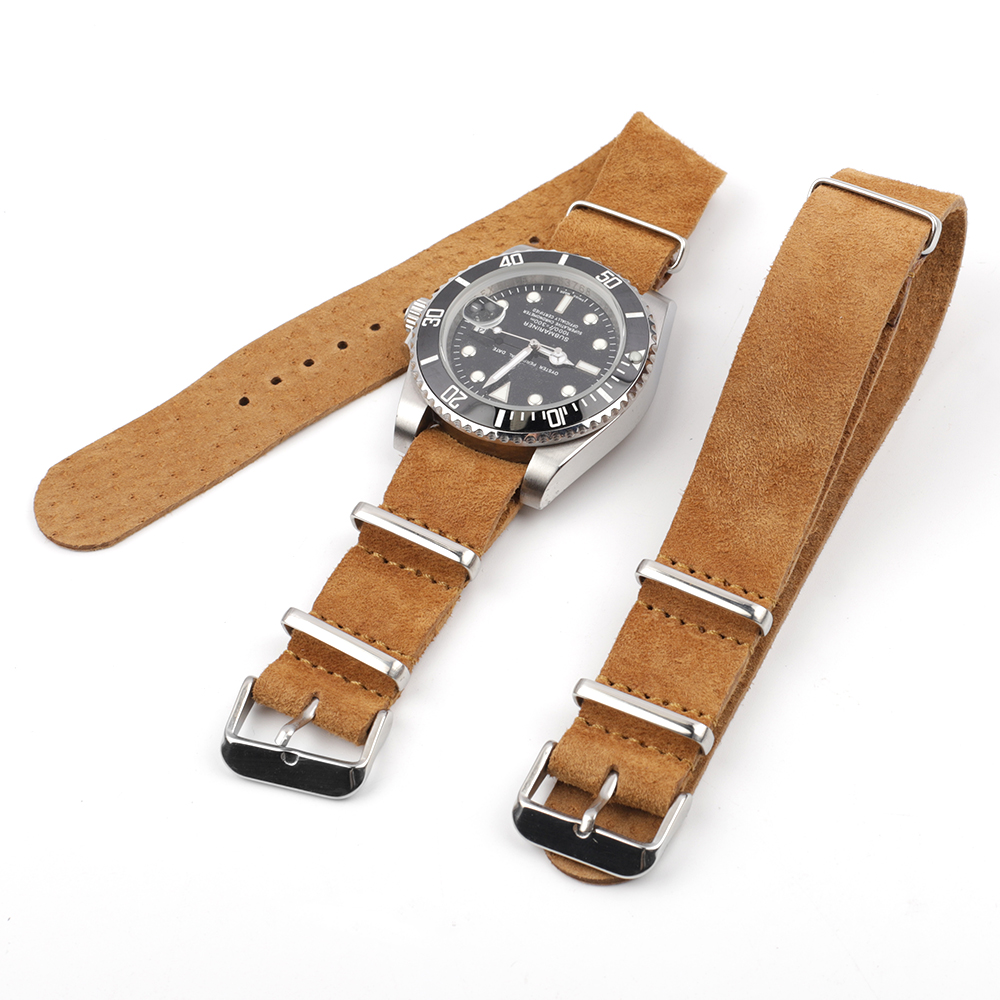 Soft Retro Suede Genuine Leath - Nato Strap Nylon บทวิจารณ์และราคา