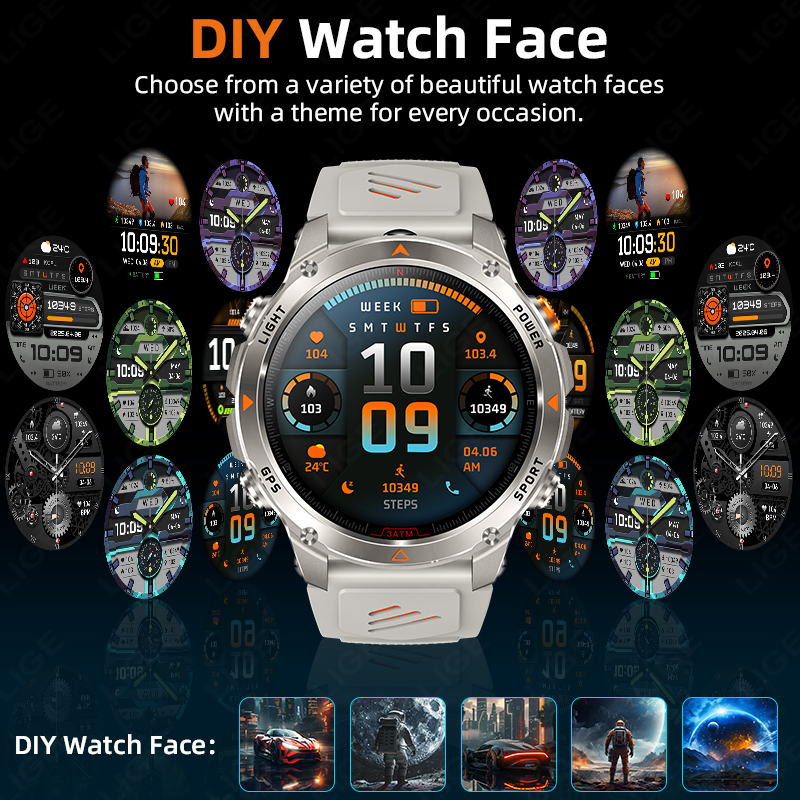 LIGE Rugged GPS Track Smart Wa - Smartwatch Watches With Bluetooth บทวิจารณ์และราคา