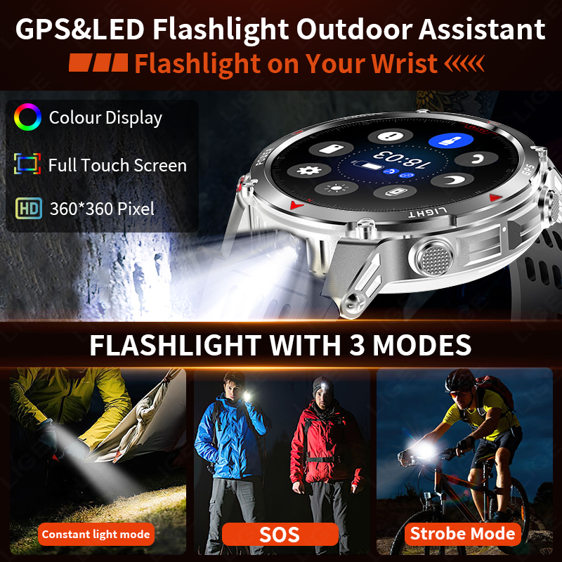 LIGE Rugged GPS Track Smart Wa - Smartwatch Watches With Bluetooth บทวิจารณ์และราคา