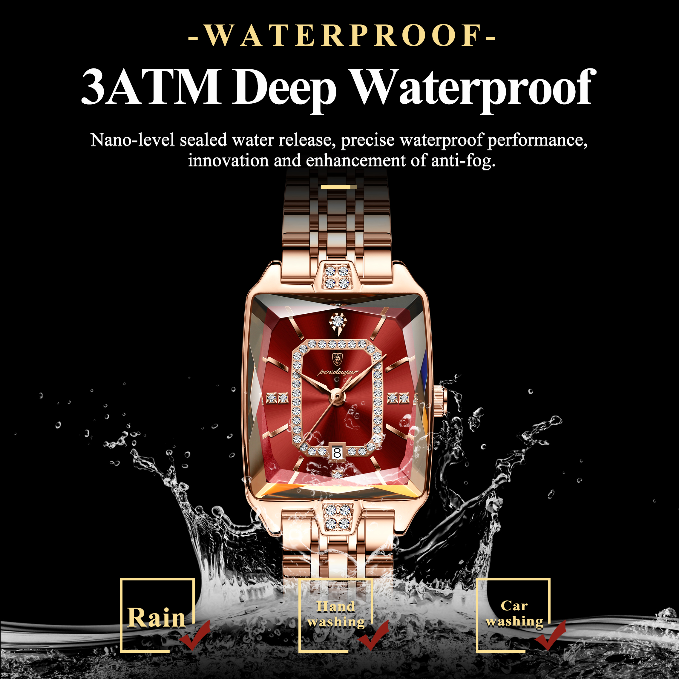 POEDAGAR Fashion Elegant Women - Waterproof Diving Watch บทวิจารณ์และราคา