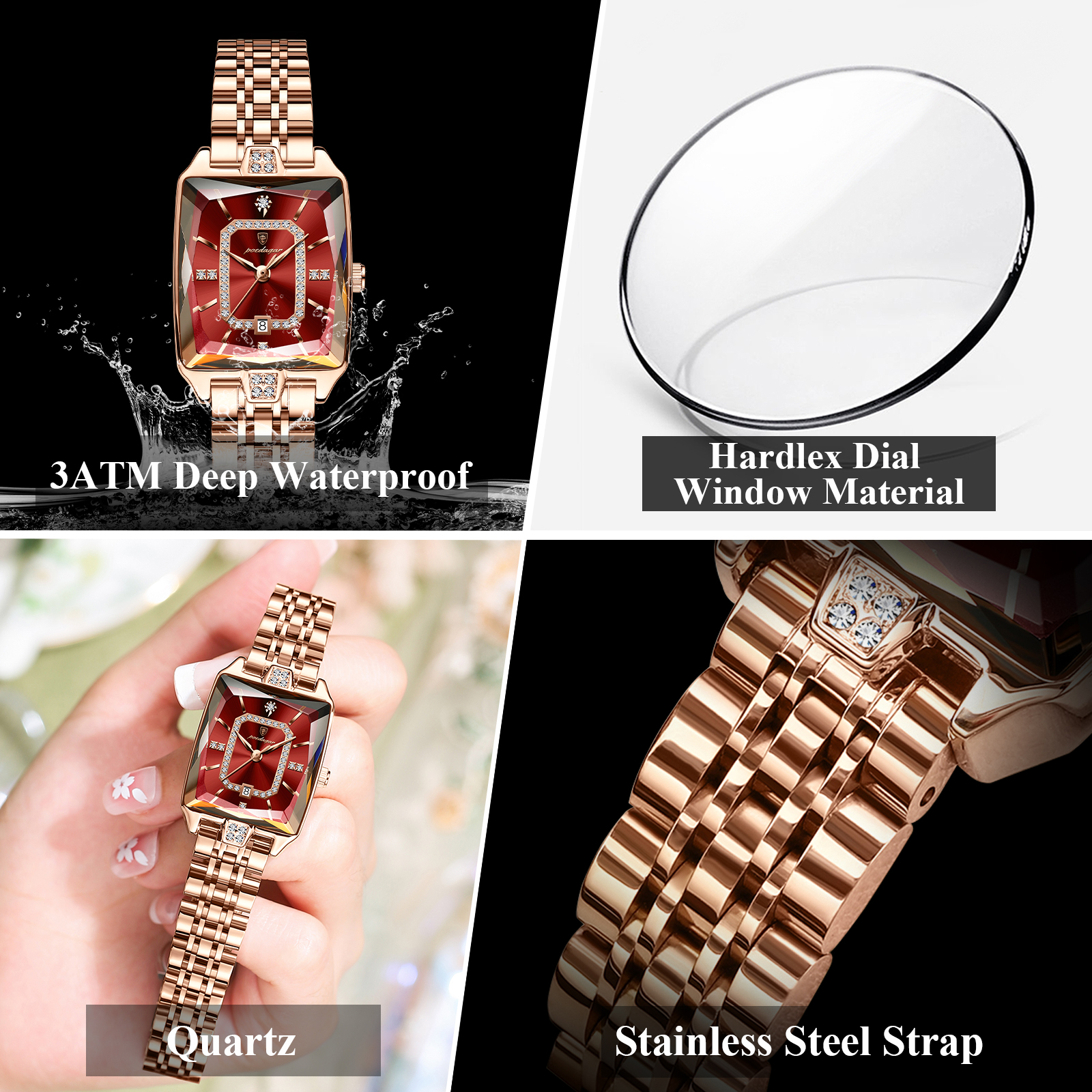 POEDAGAR Fashion Elegant Women - Waterproof Diving Watch บทวิจารณ์และราคา