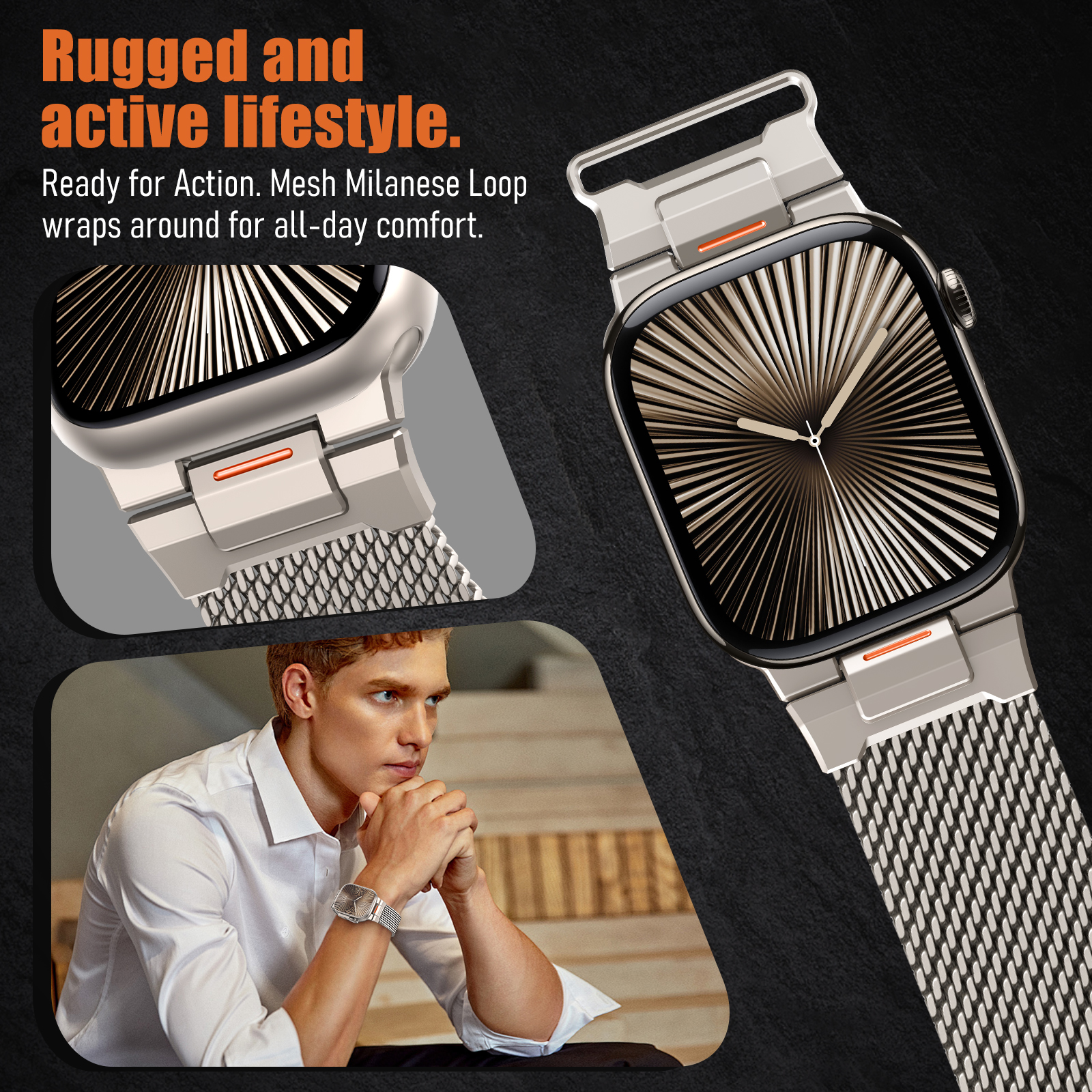 Exquisite Milanese Strap for A - Smartwatch Apple Watches For Men บทวิจารณ์และราคา
