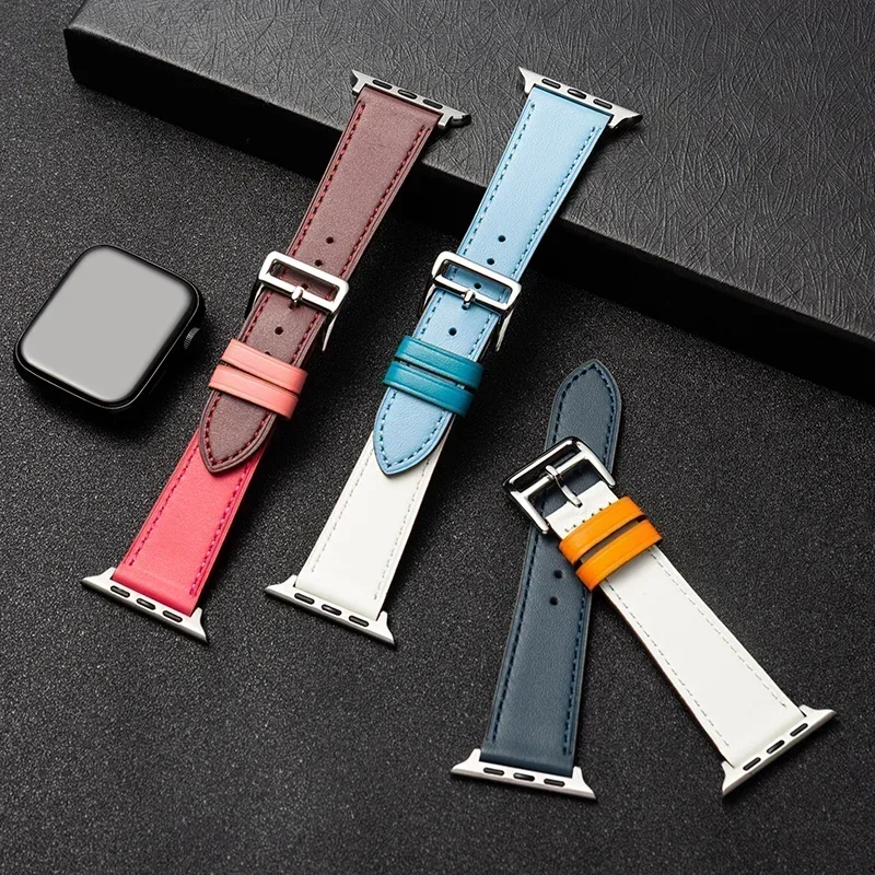 Leather Watch band for Apple W - Smartwatch Apple Watches For Men บทวิจารณ์และราคา