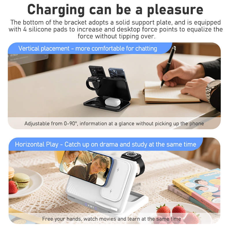 4 in 1 Dual Phone Wireless Cha - Smartwatch Watches For Iphone บทวิจารณ์และราคา