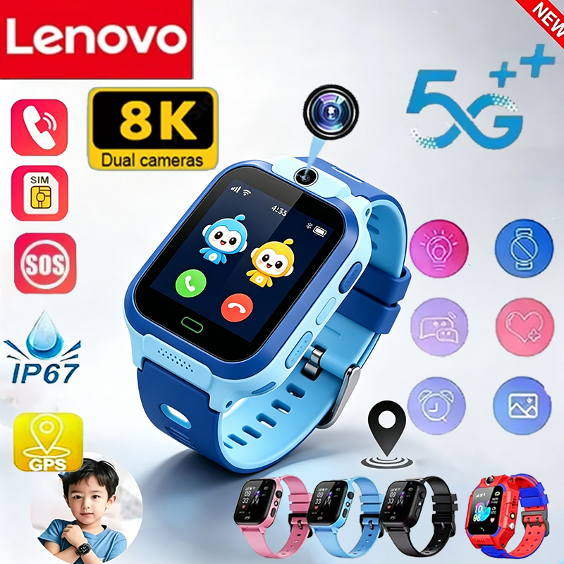 Lenovo 5G Kids Smart Watch 8K  - Smartwatch Watches For 12 Year Old Boy บทวิจารณ์และราคา