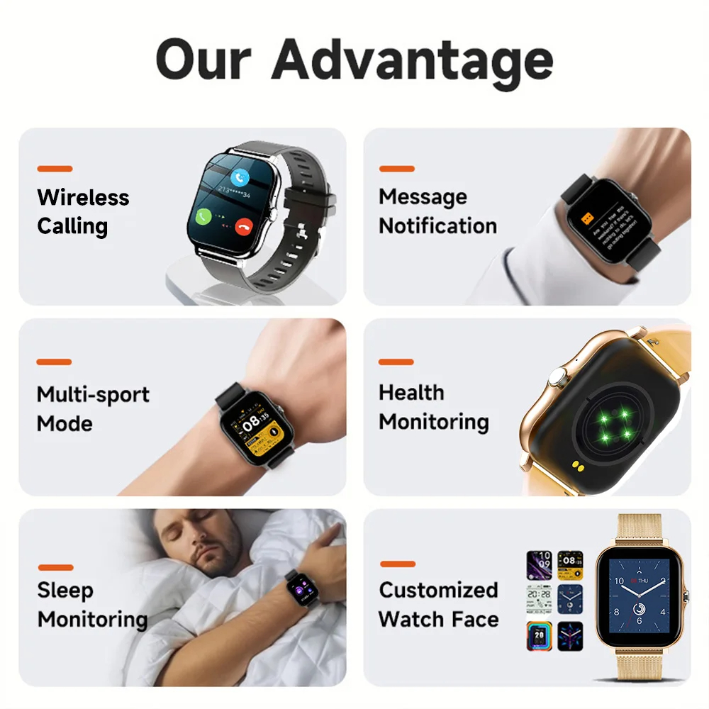 Smart Watch For Android IOS Wa - Smartwatch Watches Gift For Women บทวิจารณ์และราคา