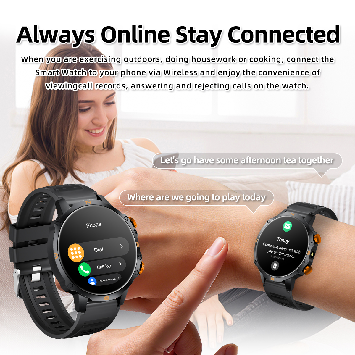 New Smart Watch 1.5''HD Screen - Smartwatch Watches Gift For Women บทวิจารณ์และราคา
