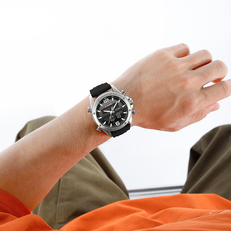 NAVIFORCE Men Quartz LCD Dual  - Tide Watch Surf บทวิจารณ์และราคา