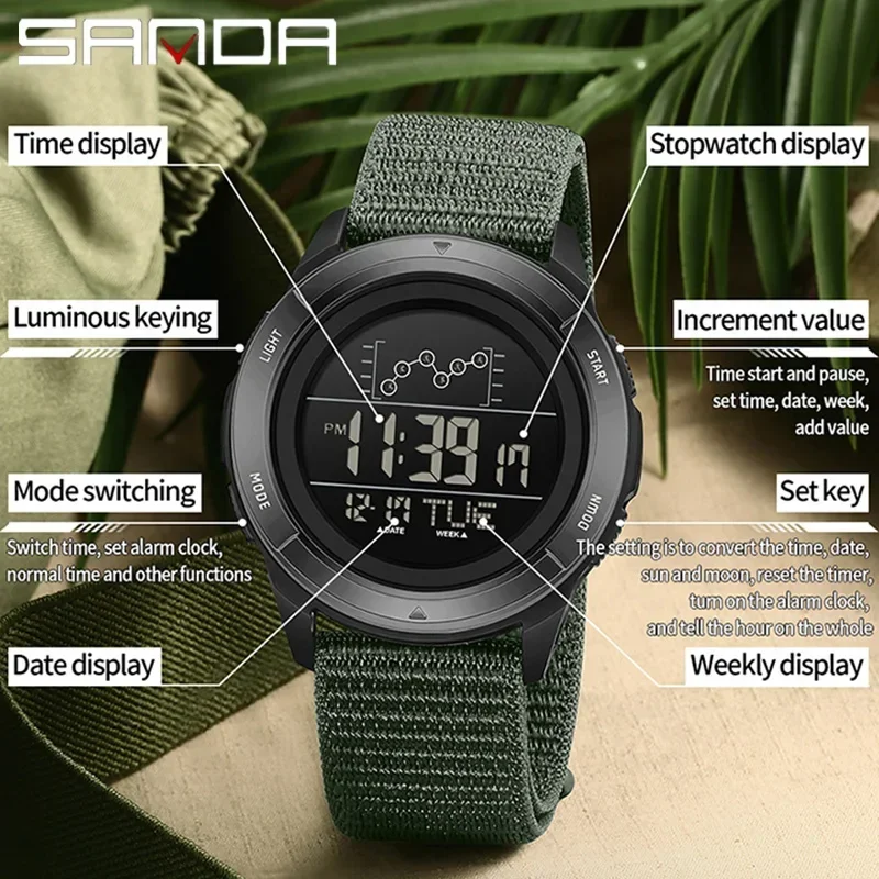 SANDA Military Sport Man Watch - Tide Watch Surf บทวิจารณ์และราคา