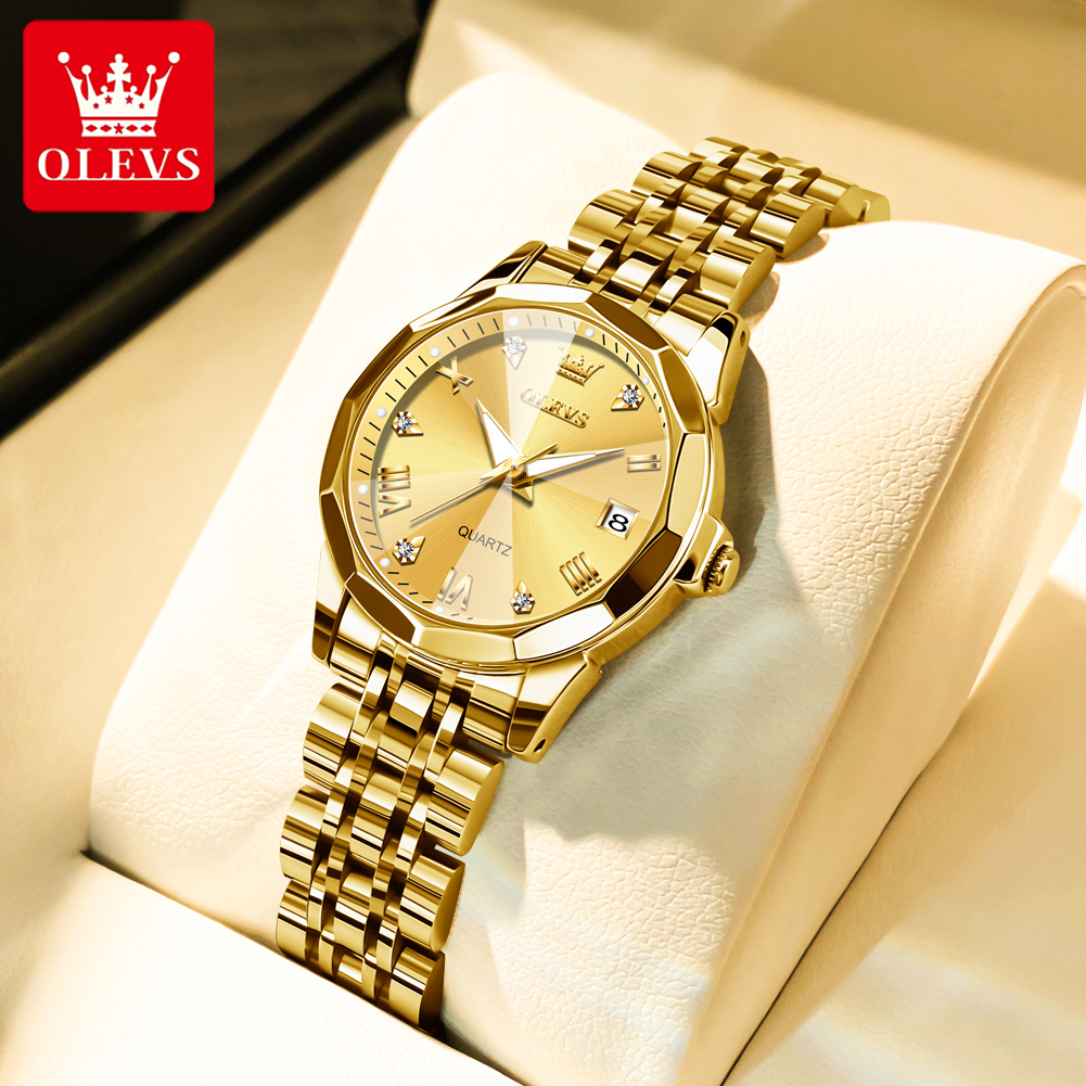 OLEVS Fashion Golden Watch for - Waterproof Diving Watch บทวิจารณ์และราคา