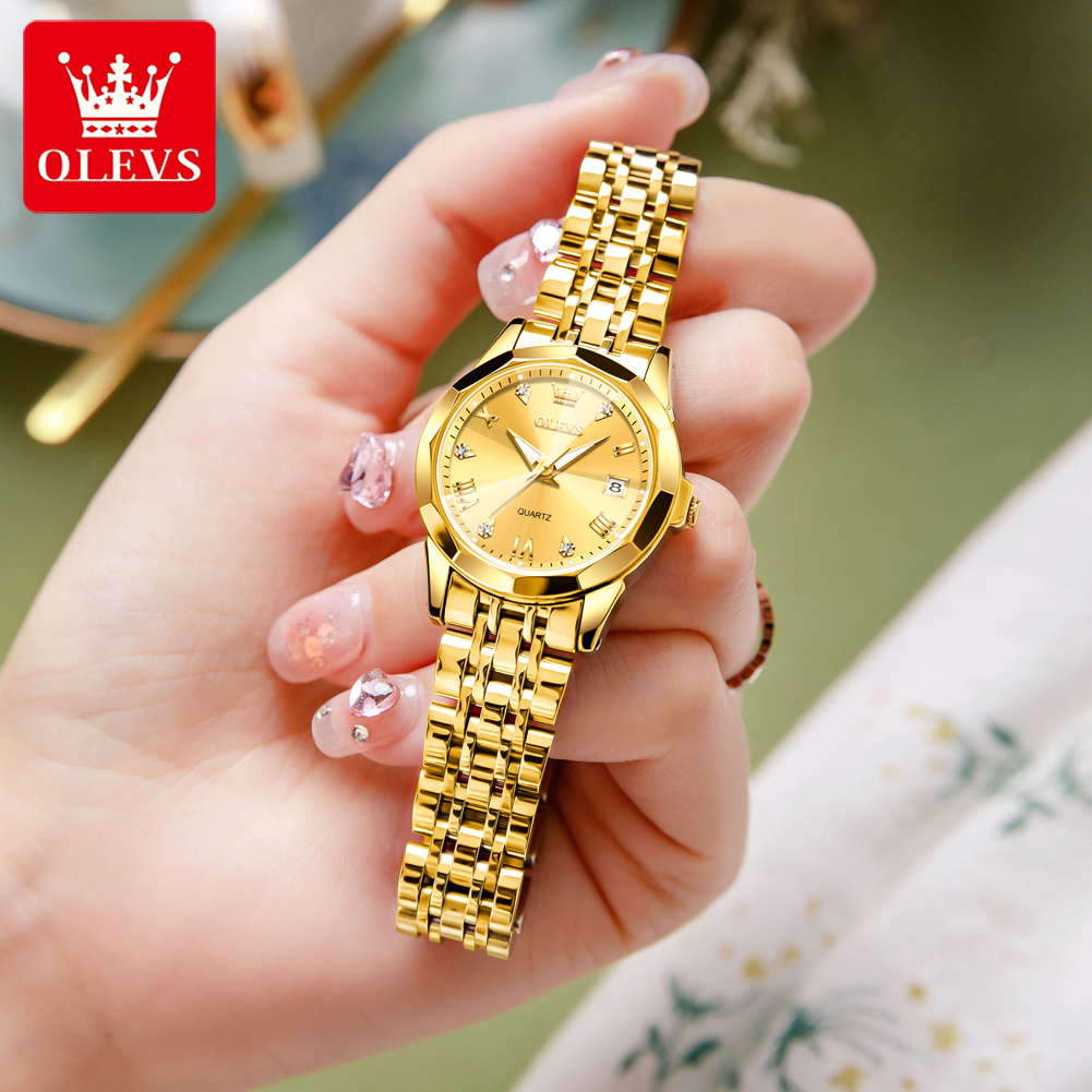 OLEVS Fashion Golden Watch for - Waterproof Diving Watch บทวิจารณ์และราคา