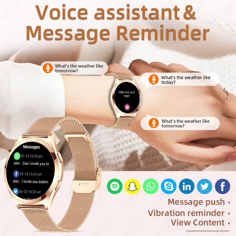 LIGE Luxury Smart Watch For Wo - Smartwatch Watches Gift For Women บทวิจารณ์และราคา