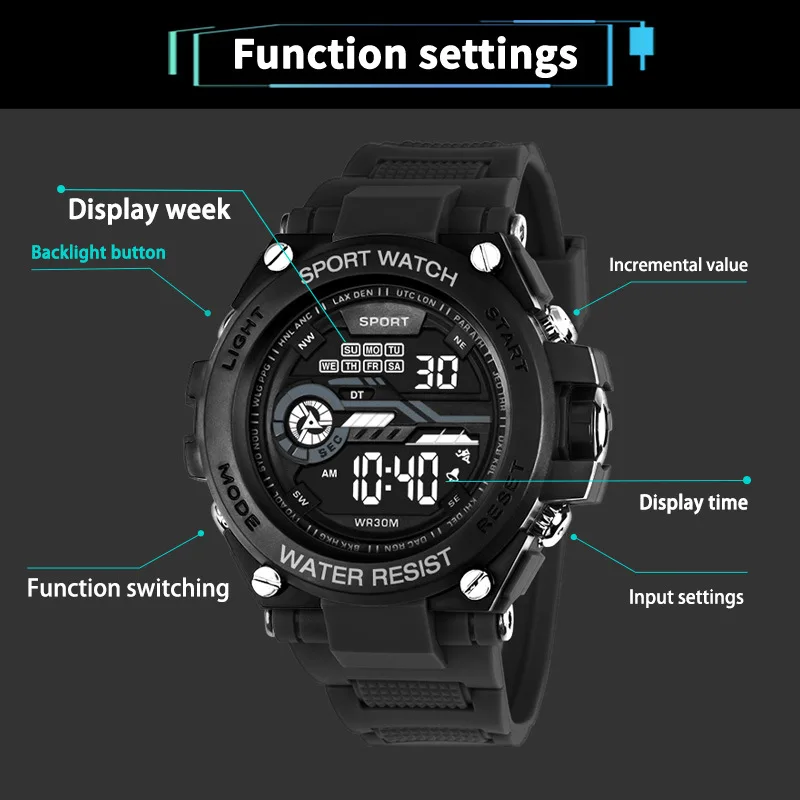 YIKAZE Men's Sports Watch Wate - Tide Watch Surf บทวิจารณ์และราคา