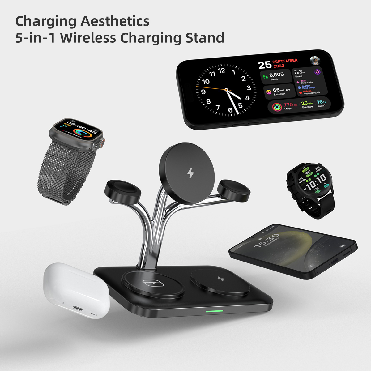 5 IN 1 Magnetic Wireless Charg - Smartwatch Watches For Iphone บทวิจารณ์และราคา