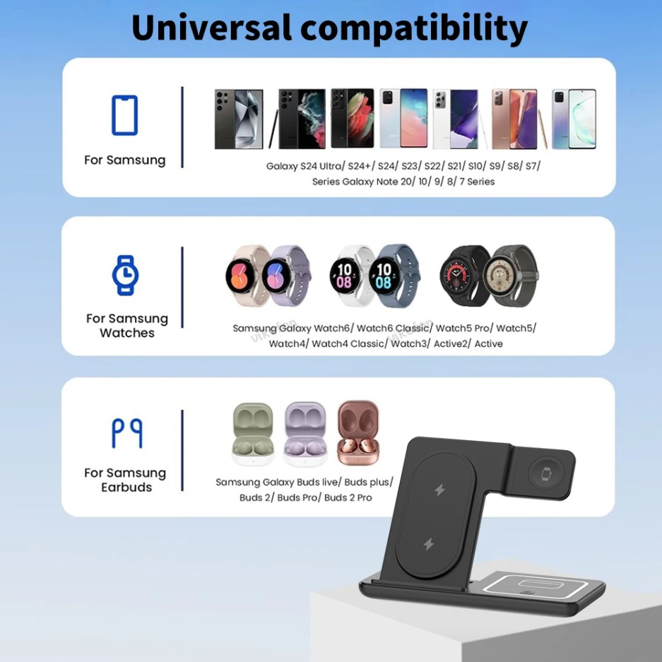 3 In 1 Foldable Wireless Charg - Smartwatch Watches For Iphone บทวิจารณ์และราคา